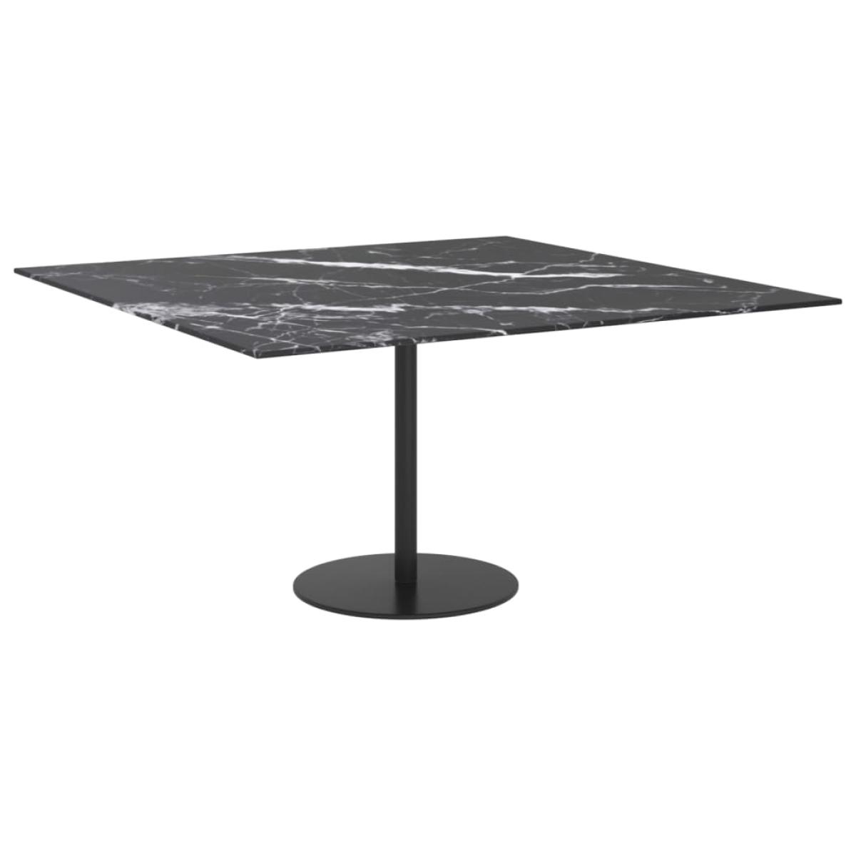 Tablero de mesa vidrio templado diseño mármol negro 80x80 cm
