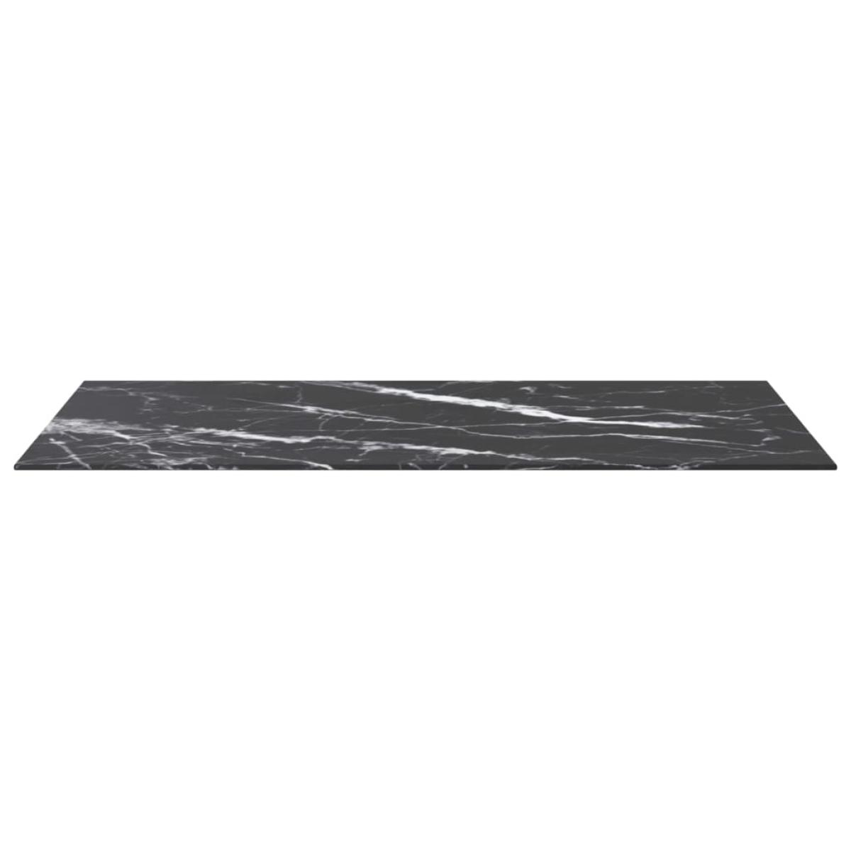 Tablero de mesa vidrio templado diseño mármol negro 100x50 cm