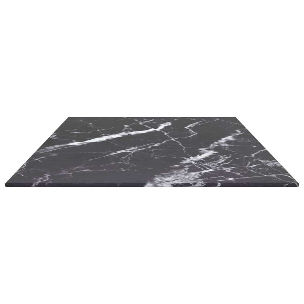 Tablero de mesa vidrio templado diseño mármol negro 100x50 cm
