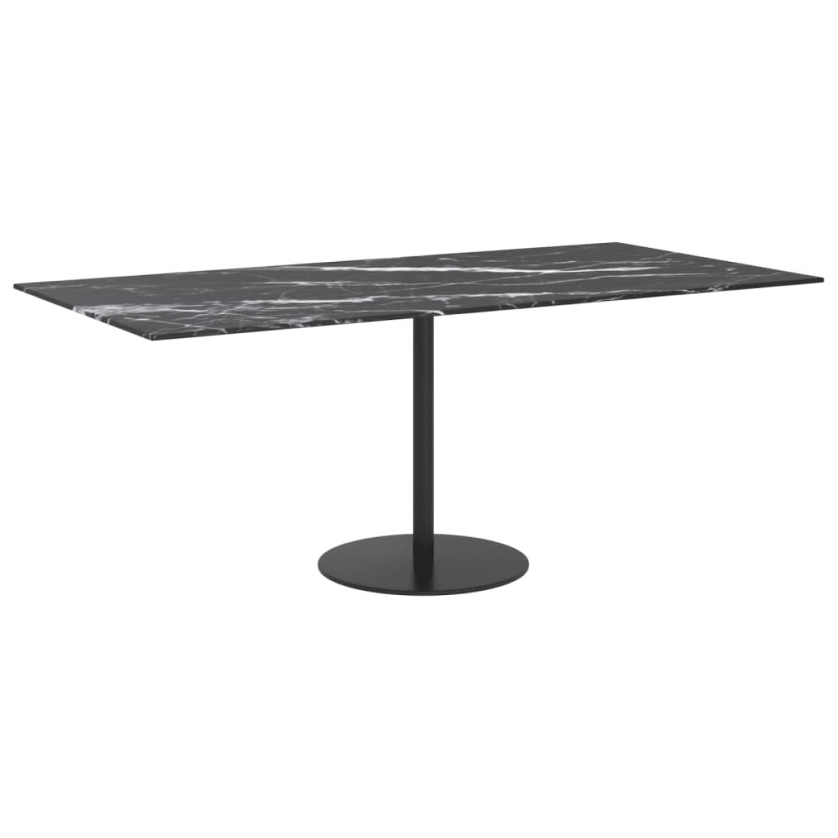 Tablero de mesa vidrio templado diseño mármol negro 100x50 cm
