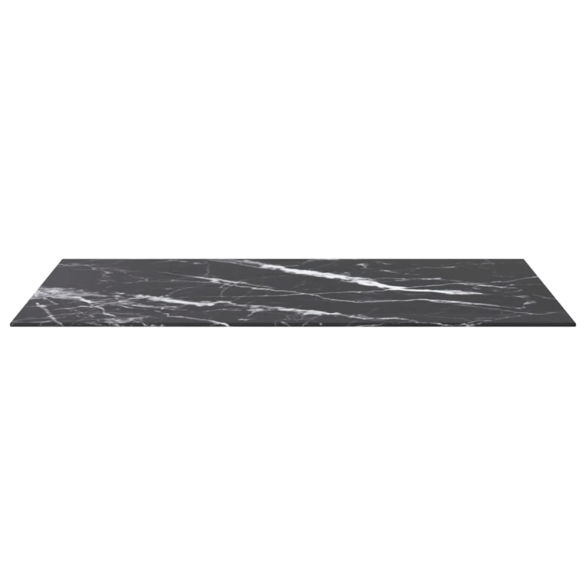 Tablero de mesa vidrio templado diseño mármol negro 100x62 cm