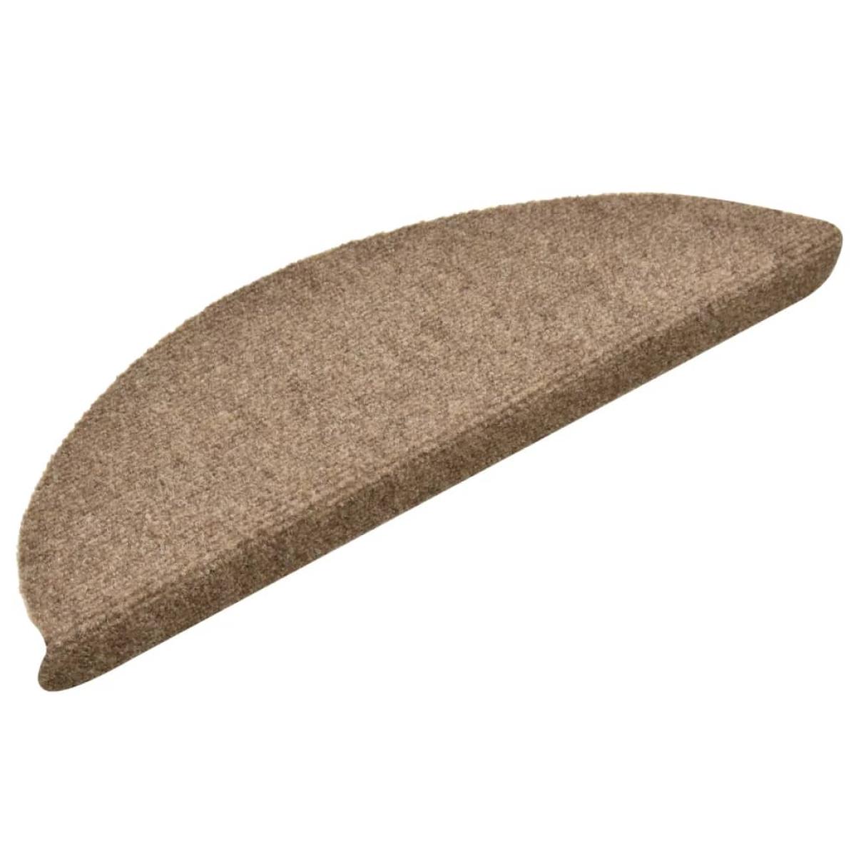 Alfombrilla autoadhesiva de escalera 15 uds 56x17x3 cm crema