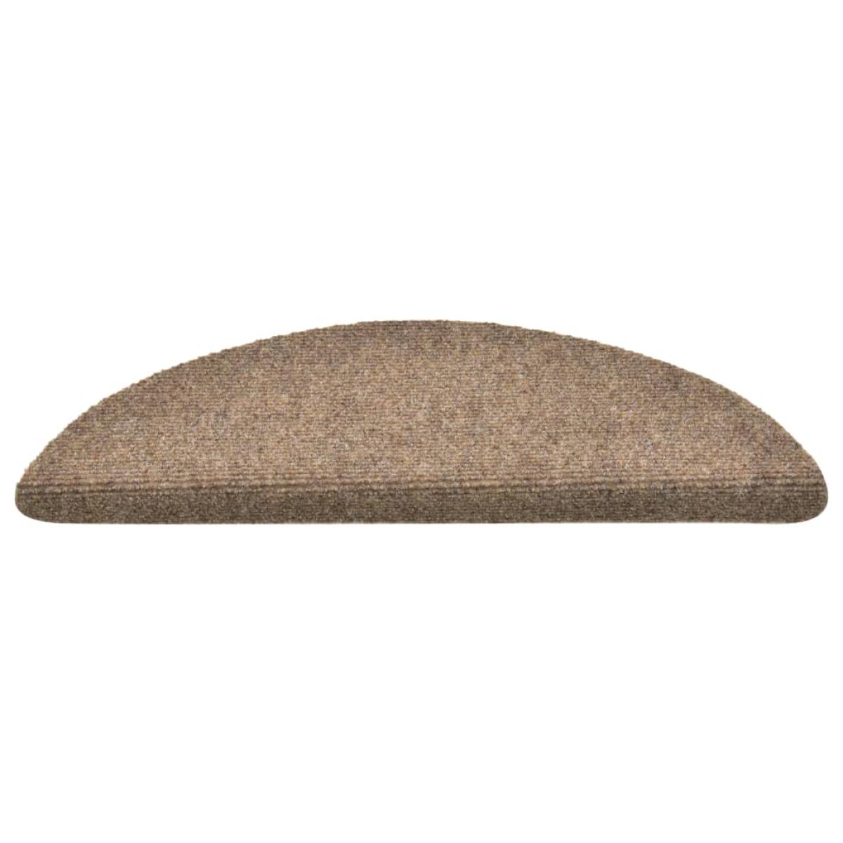 Alfombrilla autoadhesiva de escalera 15 uds 56x17x3 cm crema