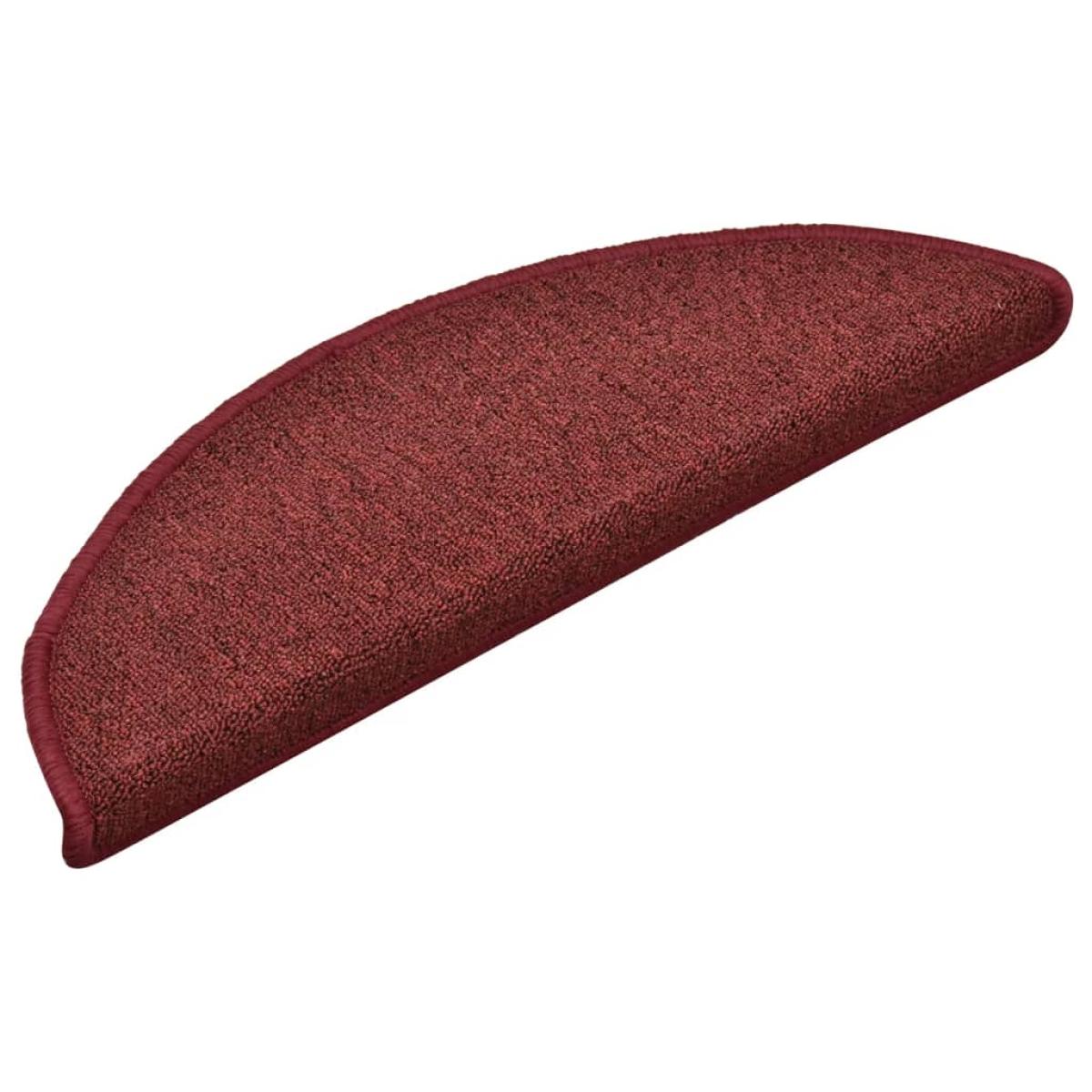 Alfombras de peldaños de escalera 15 uds rojo 56x17x3 cm