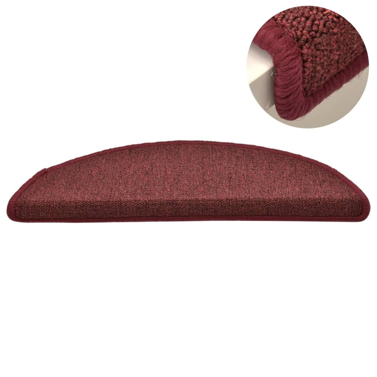 Alfombras de peldaños de escalera 15 uds rojo 56x17x3 cm