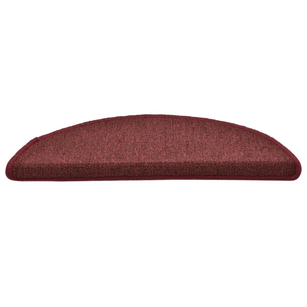 Alfombras de peldaños de escalera 15 uds rojo 56x17x3 cm
