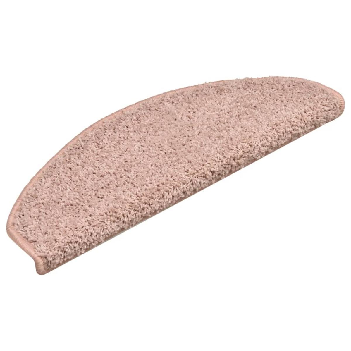 Alfombras de peldaños de escalera 15 uds rosa claro 65x21x4 cm