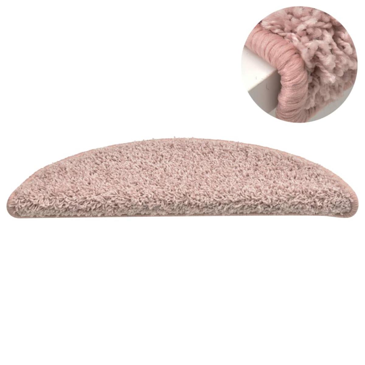 Alfombras de peldaños de escalera 15 uds rosa claro 65x21x4 cm