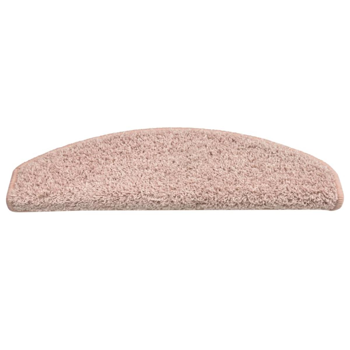 Alfombras de peldaños de escalera 15 uds rosa claro 65x21x4 cm