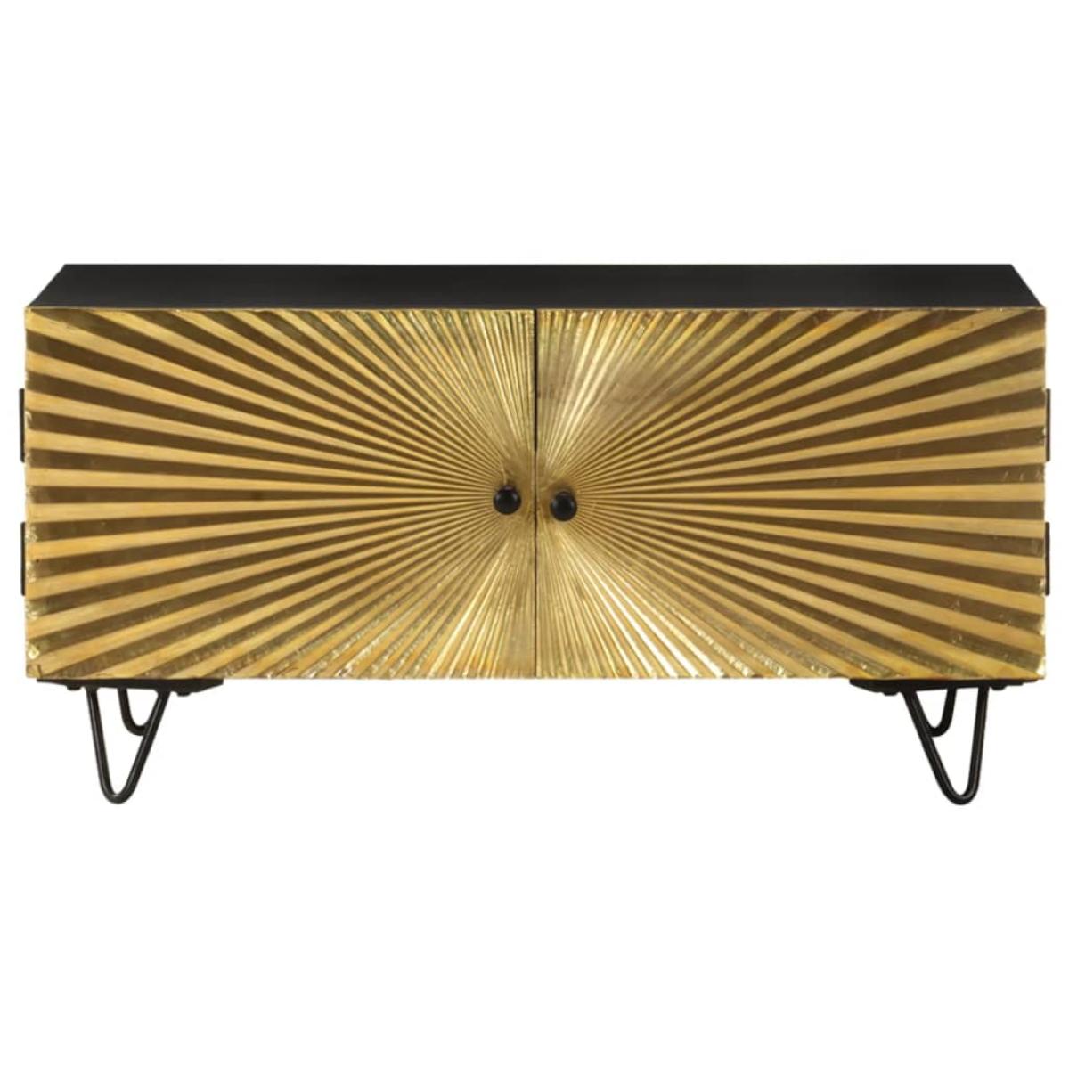 Mesa de centro madera de mango maciza 90x50x45 cm
