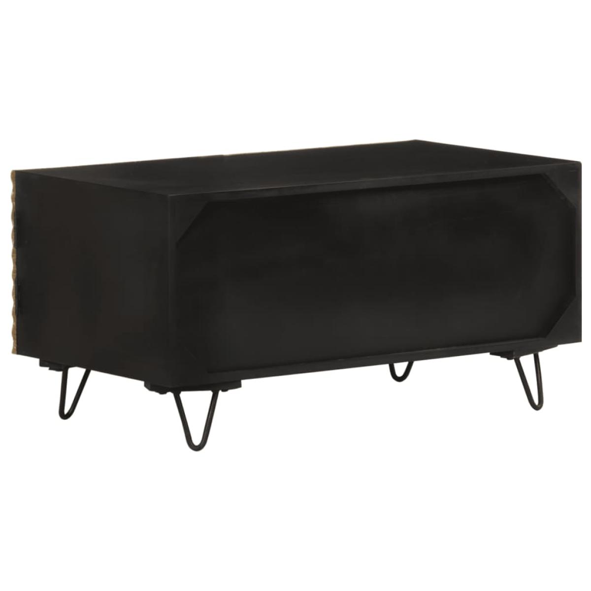 Mesa de centro madera de mango maciza 90x50x45 cm