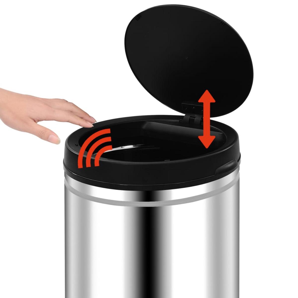 Cubo de basura con sensor automático 80 L acero inoxidable