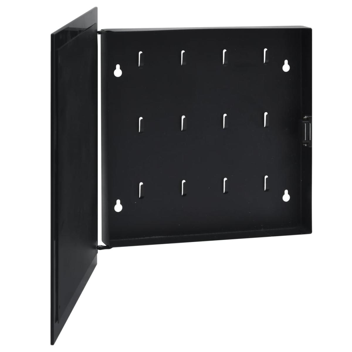 Caja de llaves con tablero magnético negra 35x35x5,5 cm