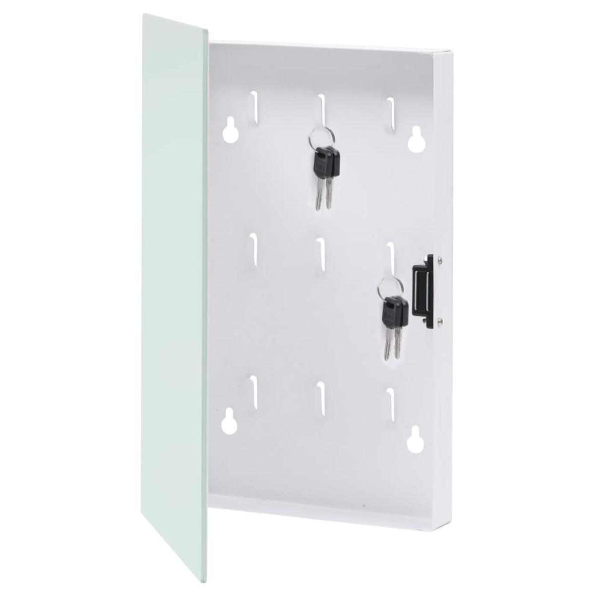 Caja de llaves con tablero magnético blanca 30x20x5,5 cm