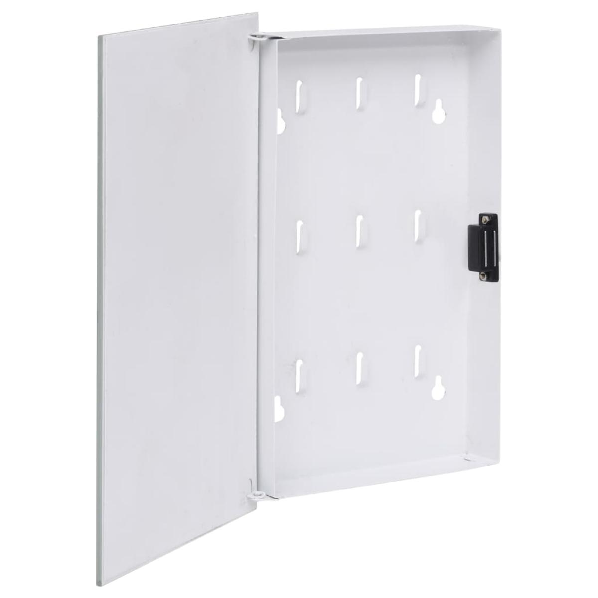 Caja de llaves con tablero magnético blanca 30x20x5,5 cm