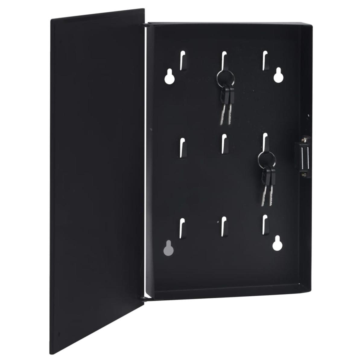 Caja de llaves con tablero magnético negro 35x20x5,5 cm