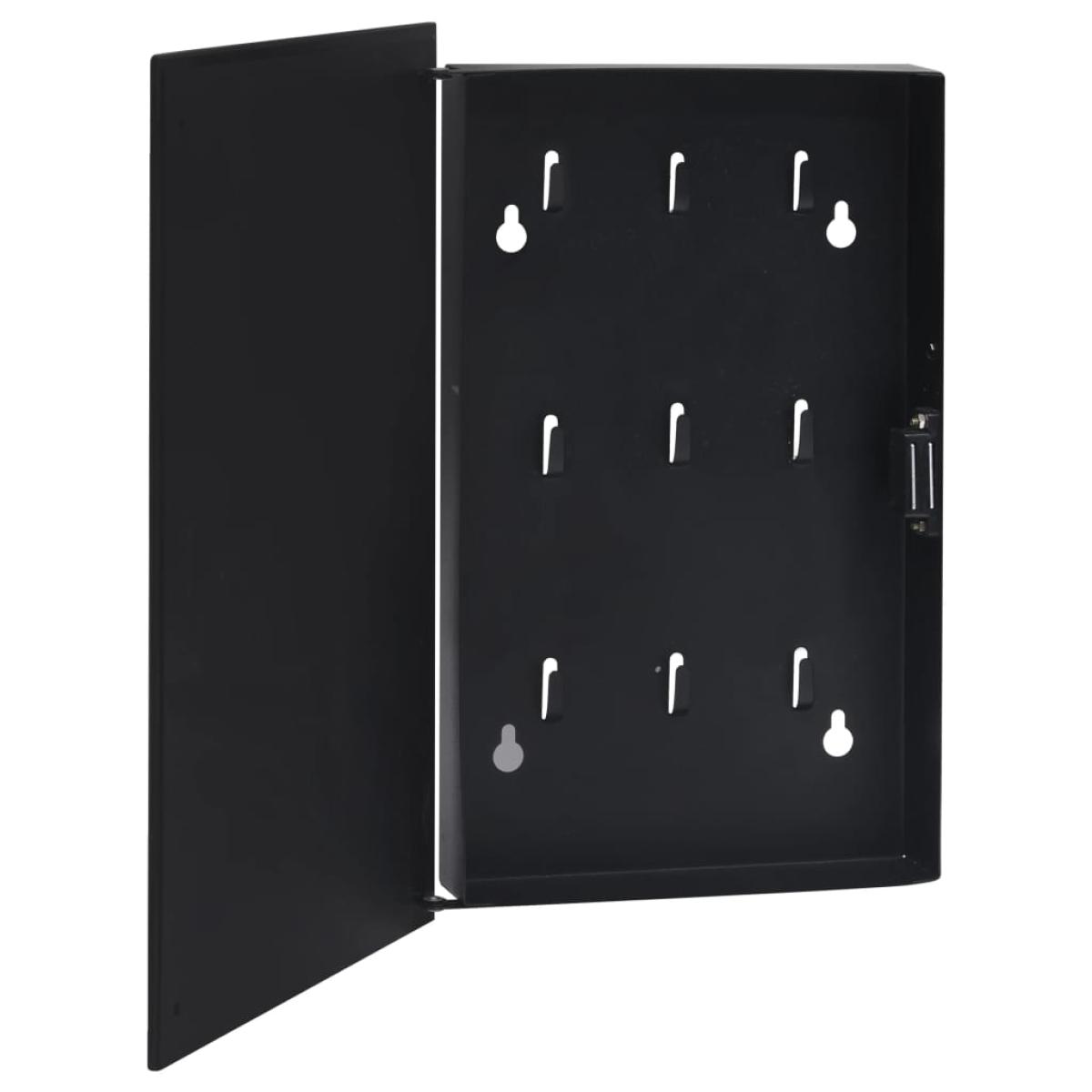 Caja de llaves con tablero magnético negro 35x20x5,5 cm