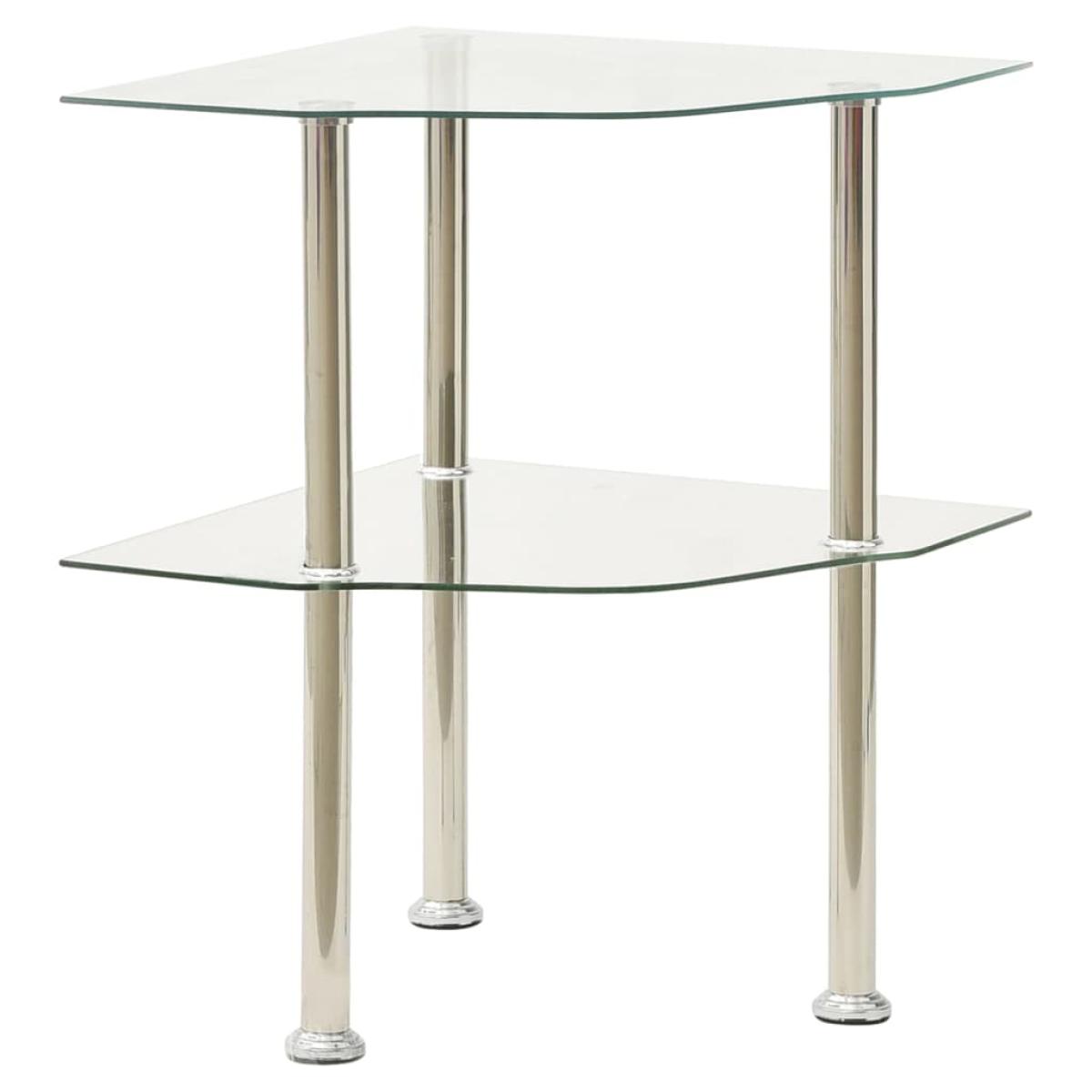 Mesa auxiliar de ordenador vidrio transparente 38x38x50 cm