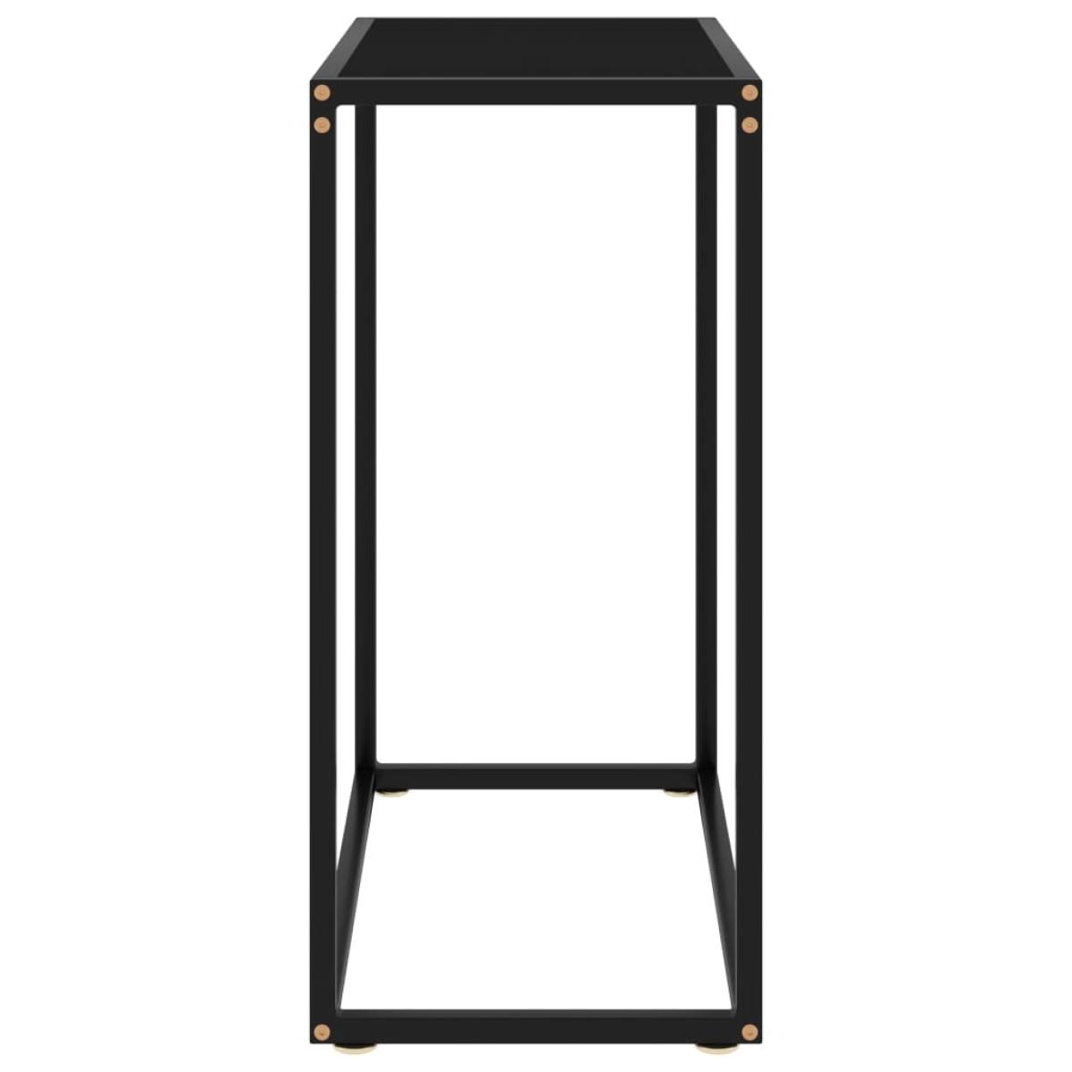 Mesa consola vidrio templado negro 60x35x75 cm