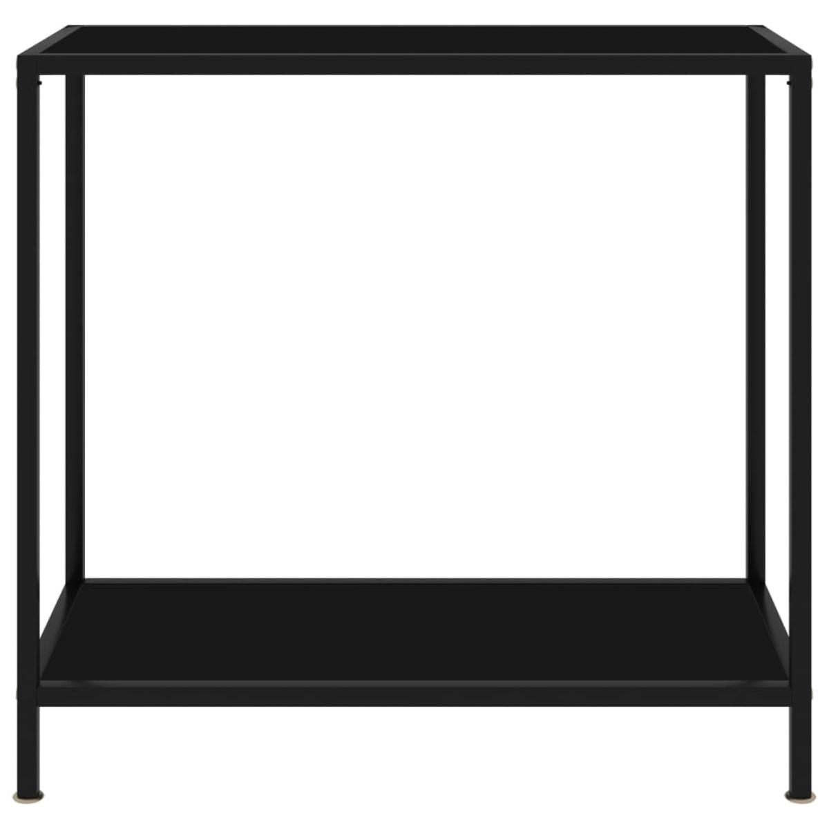 Mesa de consola negro vidrio templado 80x35x75 cm