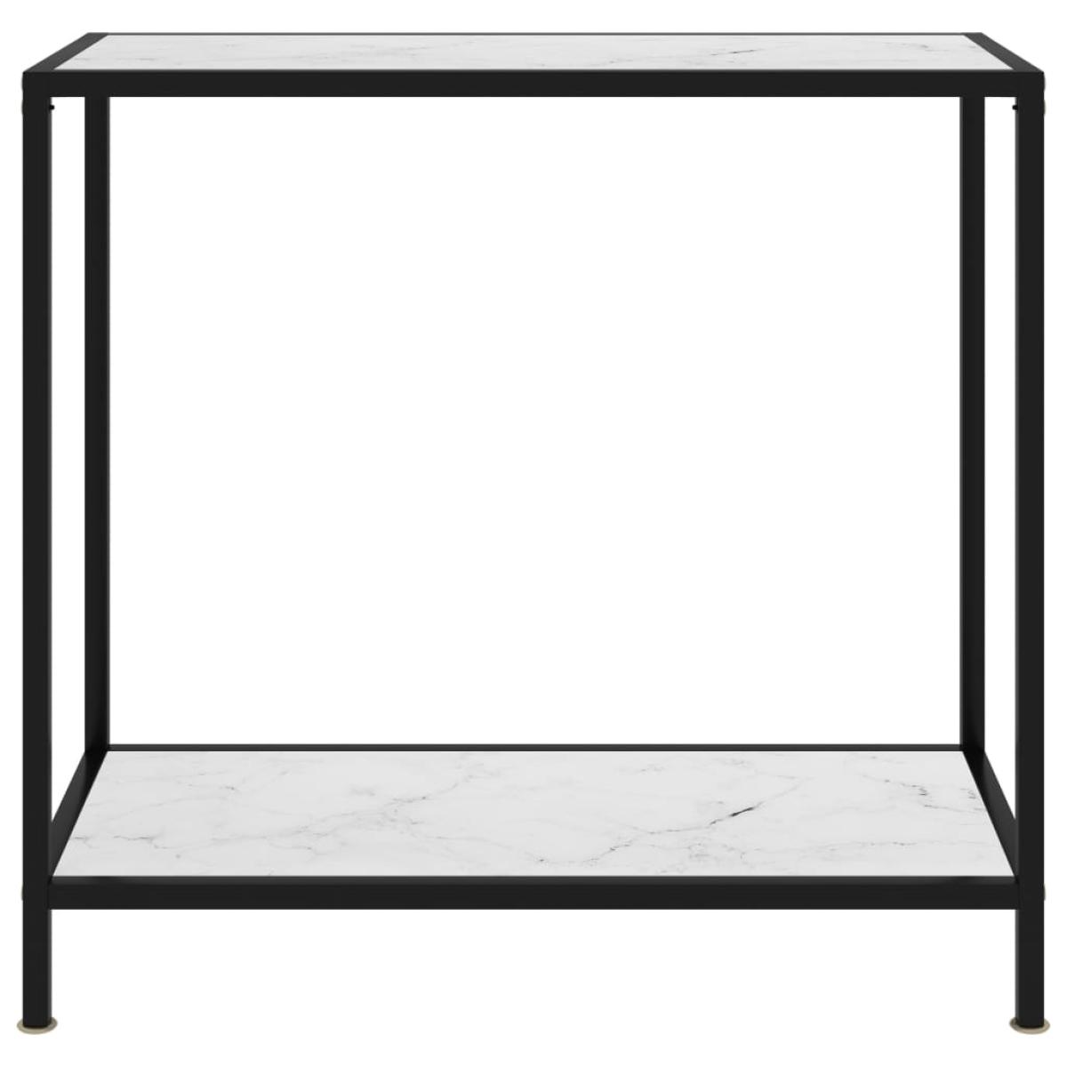 Mesa de consola blanco vidrio templado 80x35x75 cm
