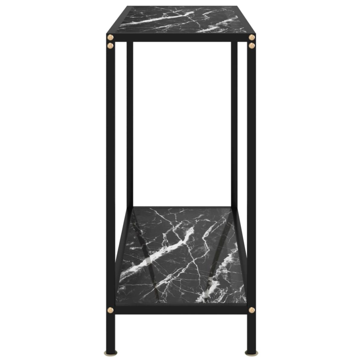 Mesa de consola negro vidrio templado 80x35x75 cm