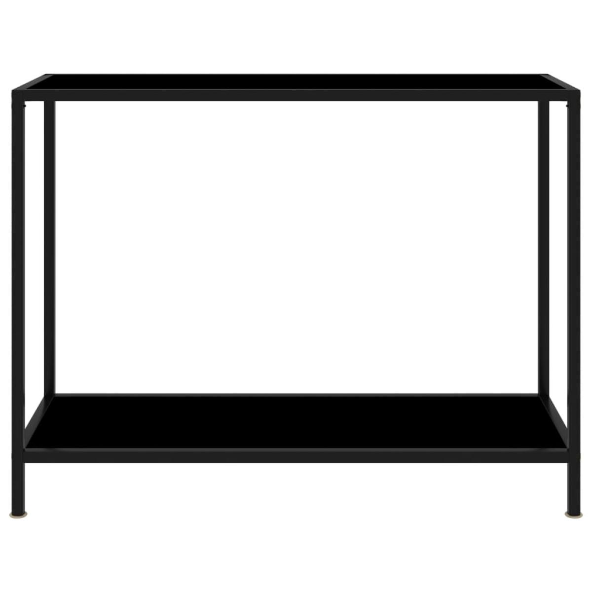 Mesa de consola negro vidrio templado 100x35x75 cm