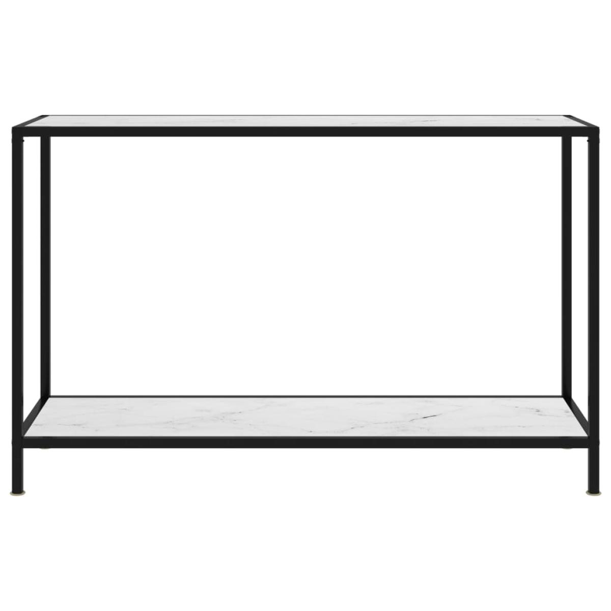 Mesa de consola blanco vidrio templado 120x35x75 cm 