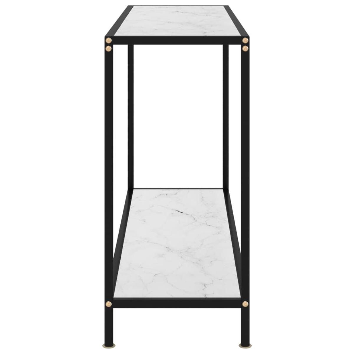 Mesa de consola blanco vidrio templado 120x35x75 cm 