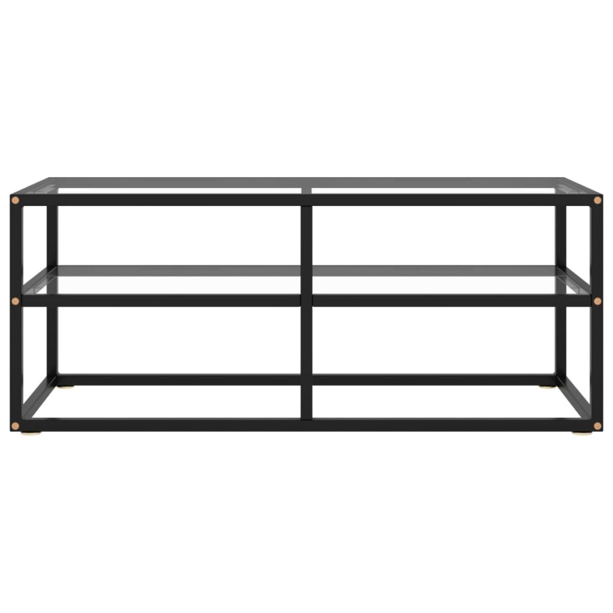 Mueble para TV de vidrio templado negro 100x40x40 cm