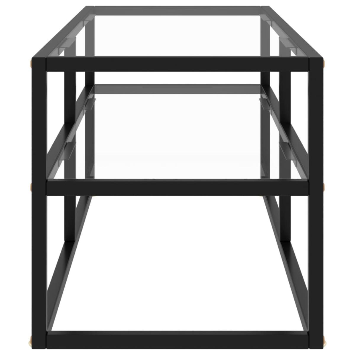 Mueble para TV de vidrio templado negro 100x40x40 cm