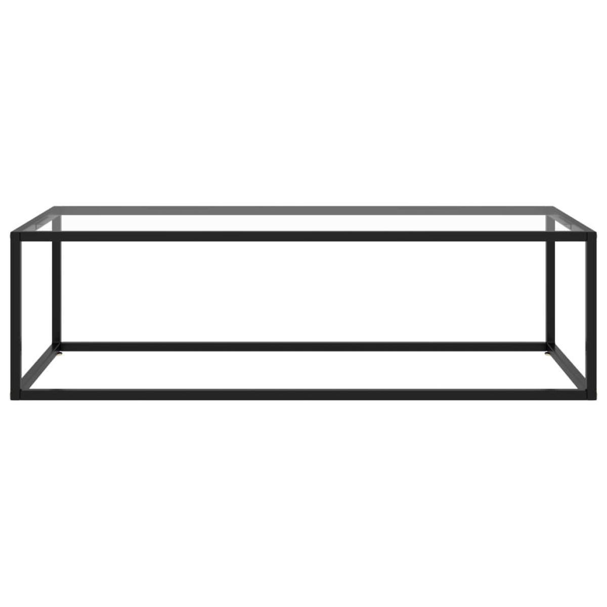 Mesa de centro negra con vidrio templado 120x50x35 cm