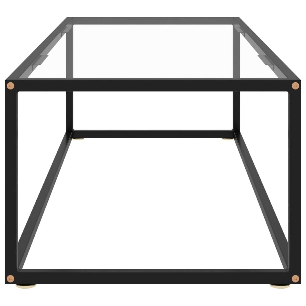 Mesa de centro negra con vidrio templado 120x50x35 cm