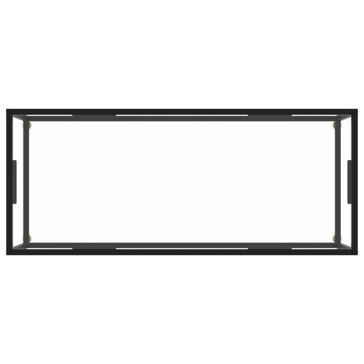 Mesa de centro negra con vidrio templado 120x50x35 cm