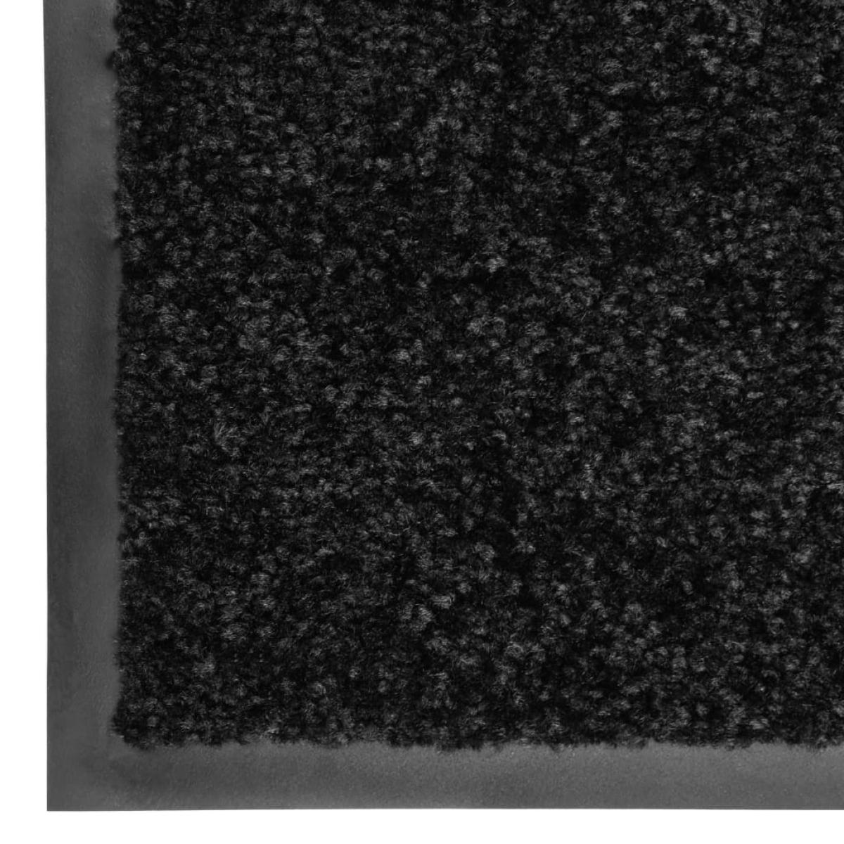 Felpudo lavable negro 90x120 cm