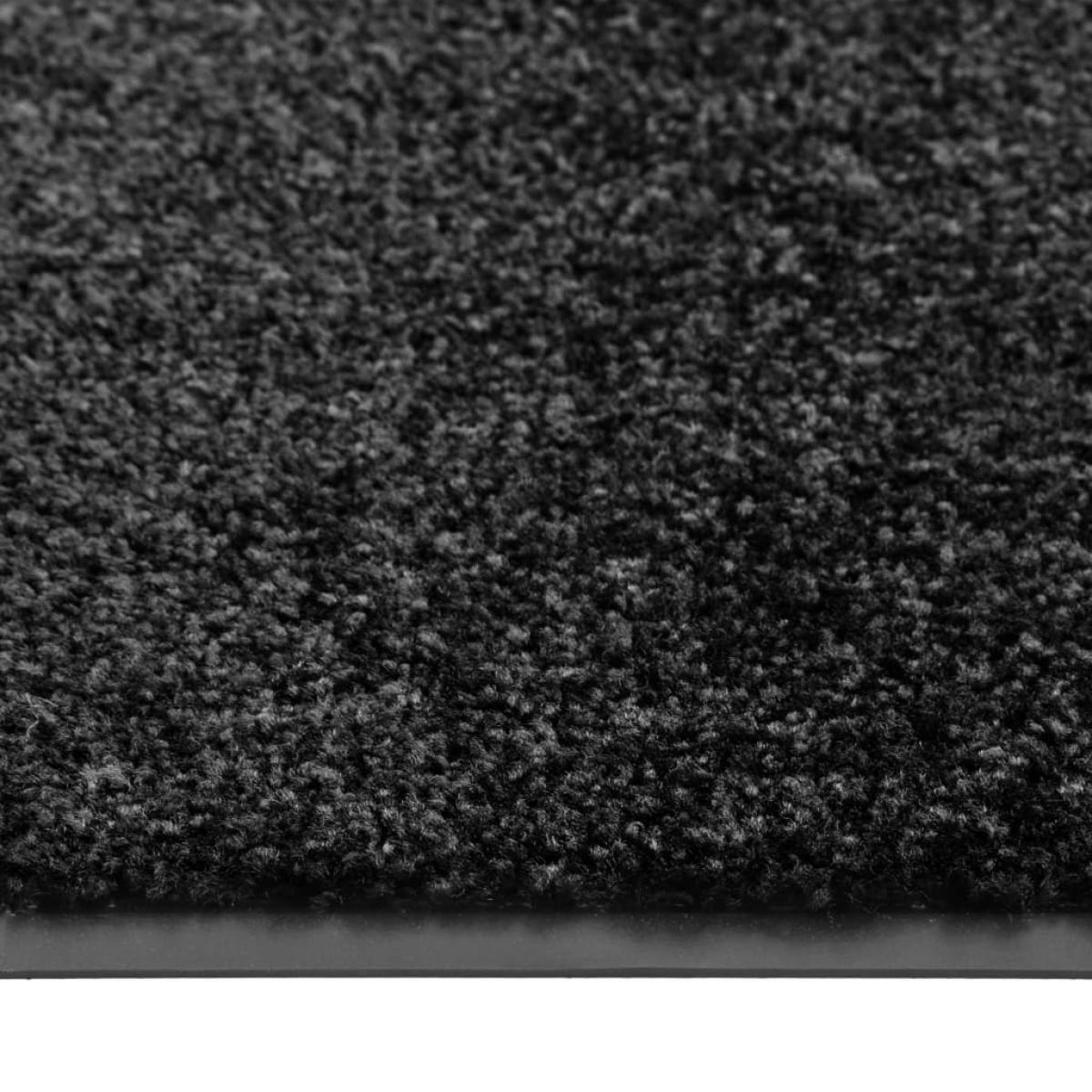 Felpudo lavable negro 90x120 cm