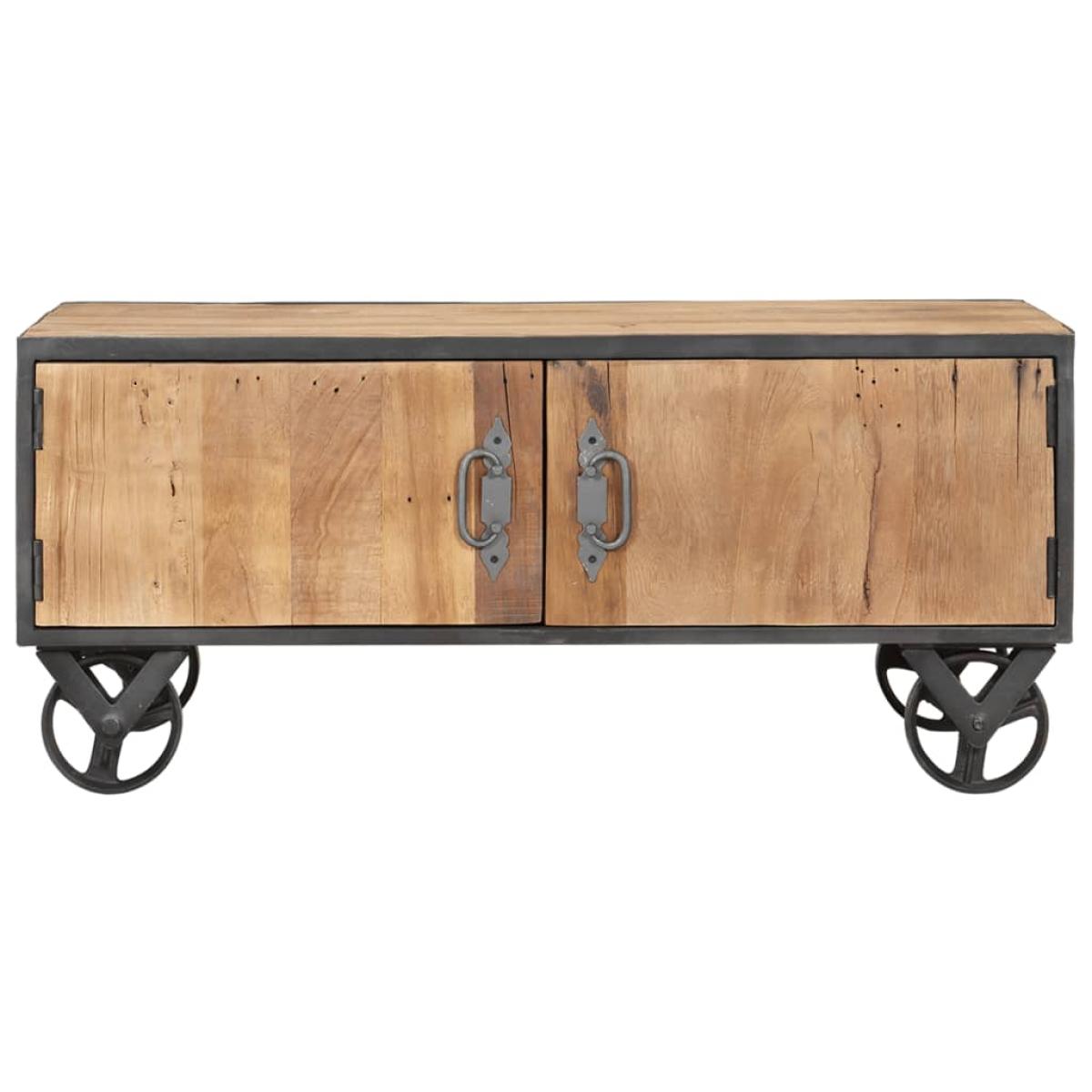 Mesa de centro de madera maciza reciclada 90x50x39 cm