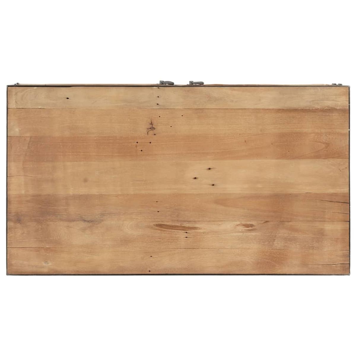 Mesa de centro de madera maciza reciclada 90x50x39 cm