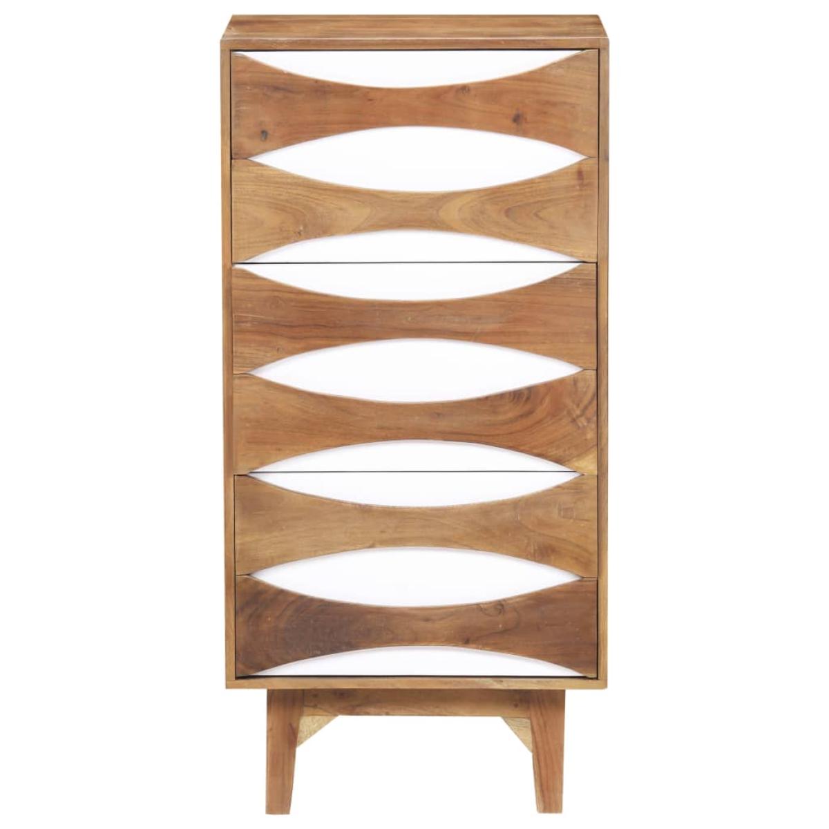 Mueble con cajones de madera maciza de acacia 43,5x35x90 cm