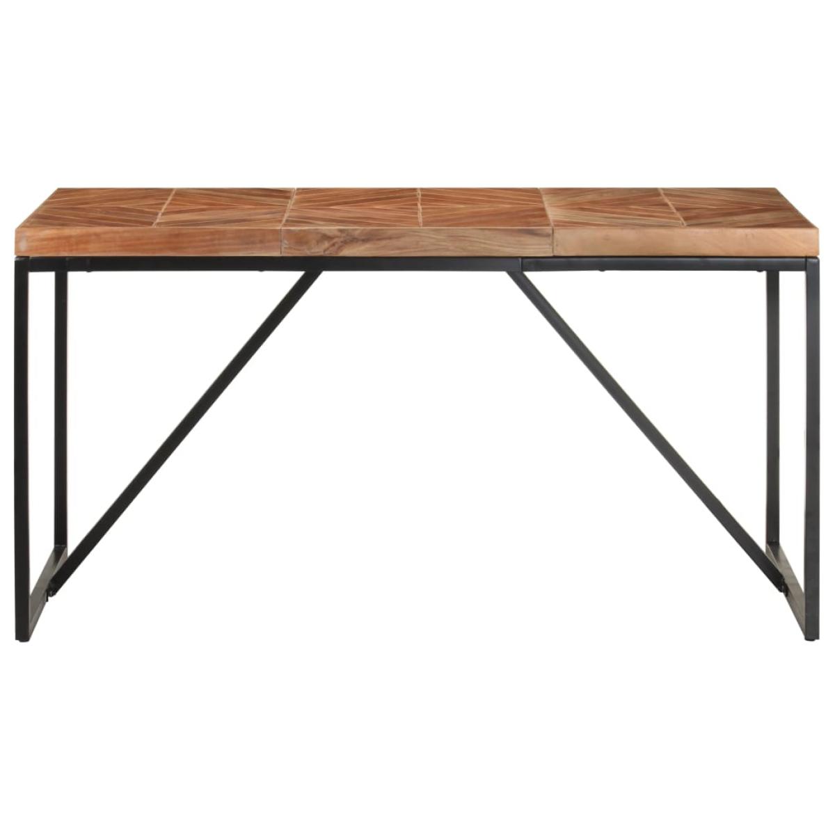 Mesa de comedor de madera maciza de mango y acacia 140x70x76 cm