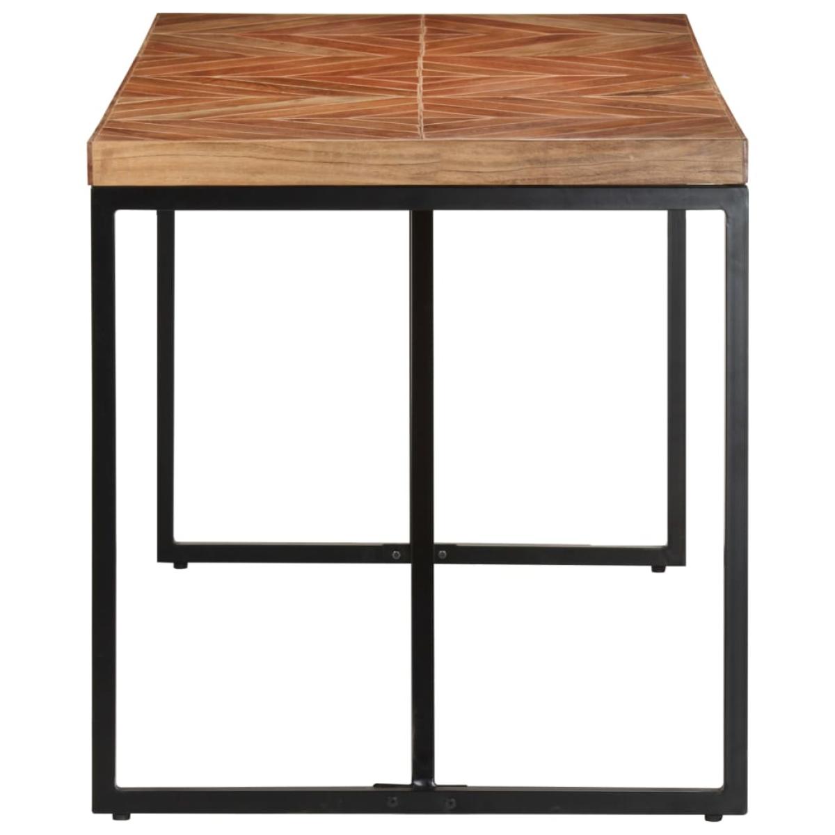 Mesa de comedor de madera maciza de mango y acacia 140x70x76 cm