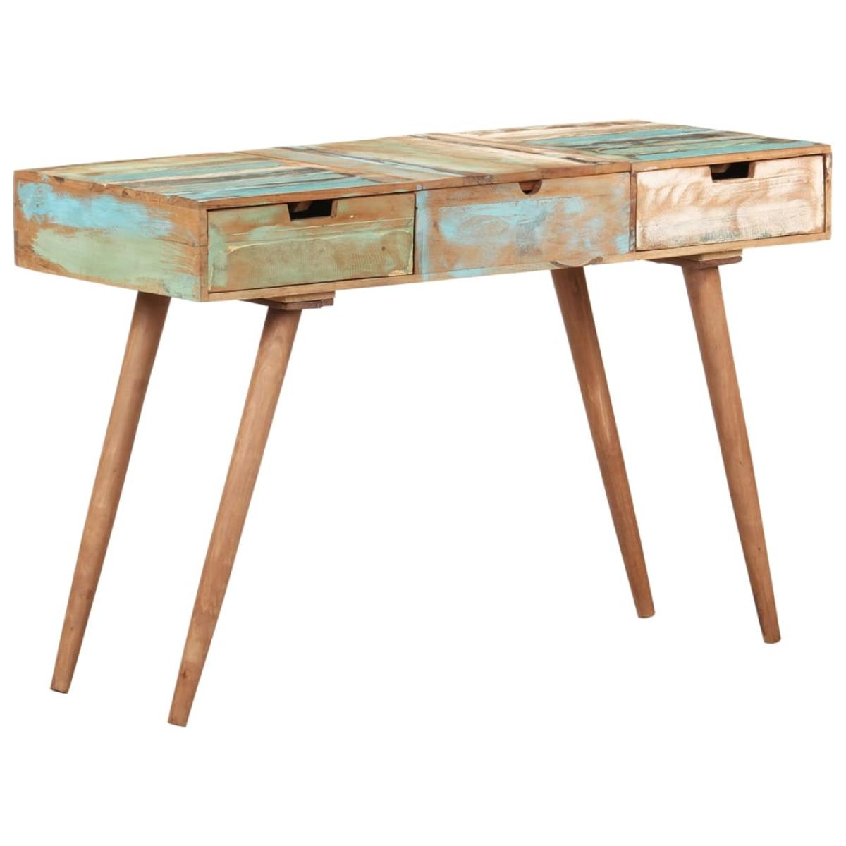 Mesa tocador con espejo madera reciclada maciza 112x45x76 cm
