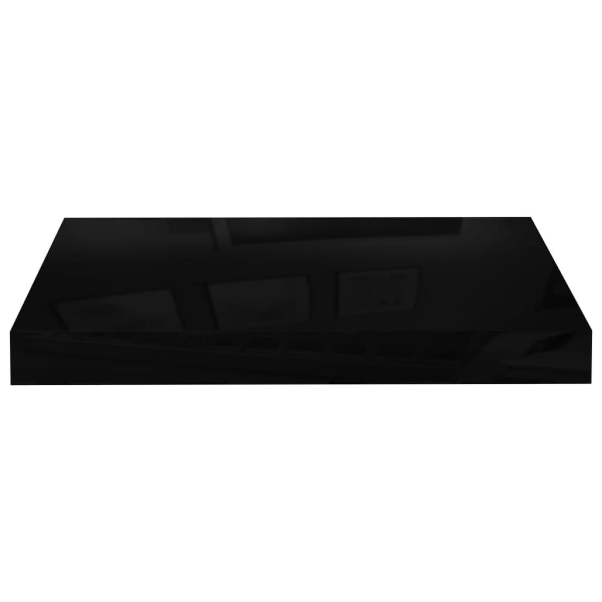 Estante flotante de pared negro con brillo MDF 40x23x3,8 cm 