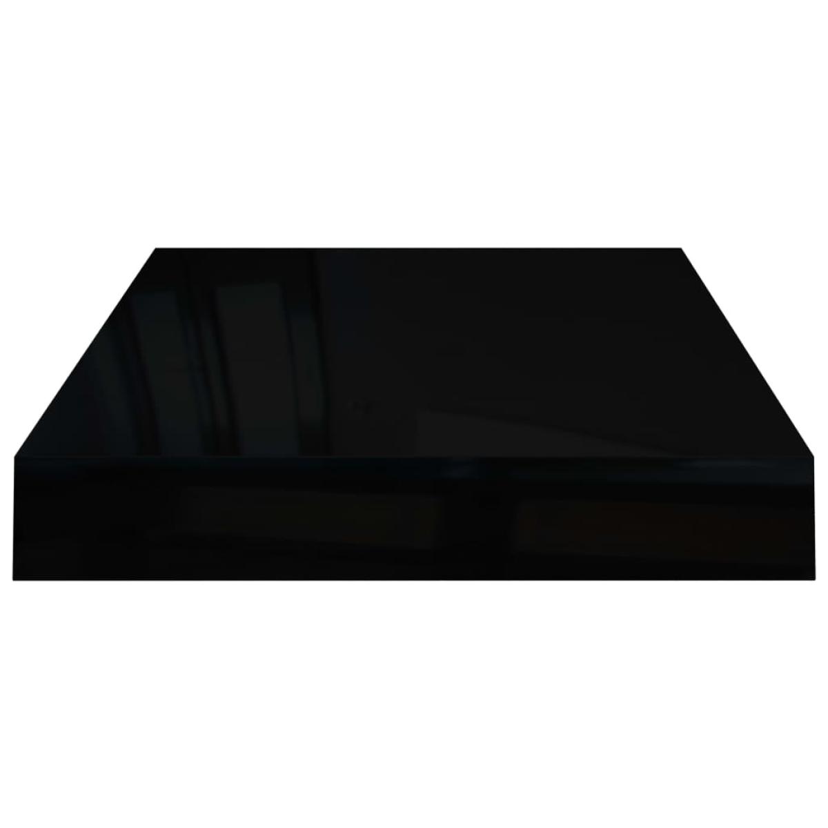Estante flotante de pared negro con brillo MDF 40x23x3,8 cm 