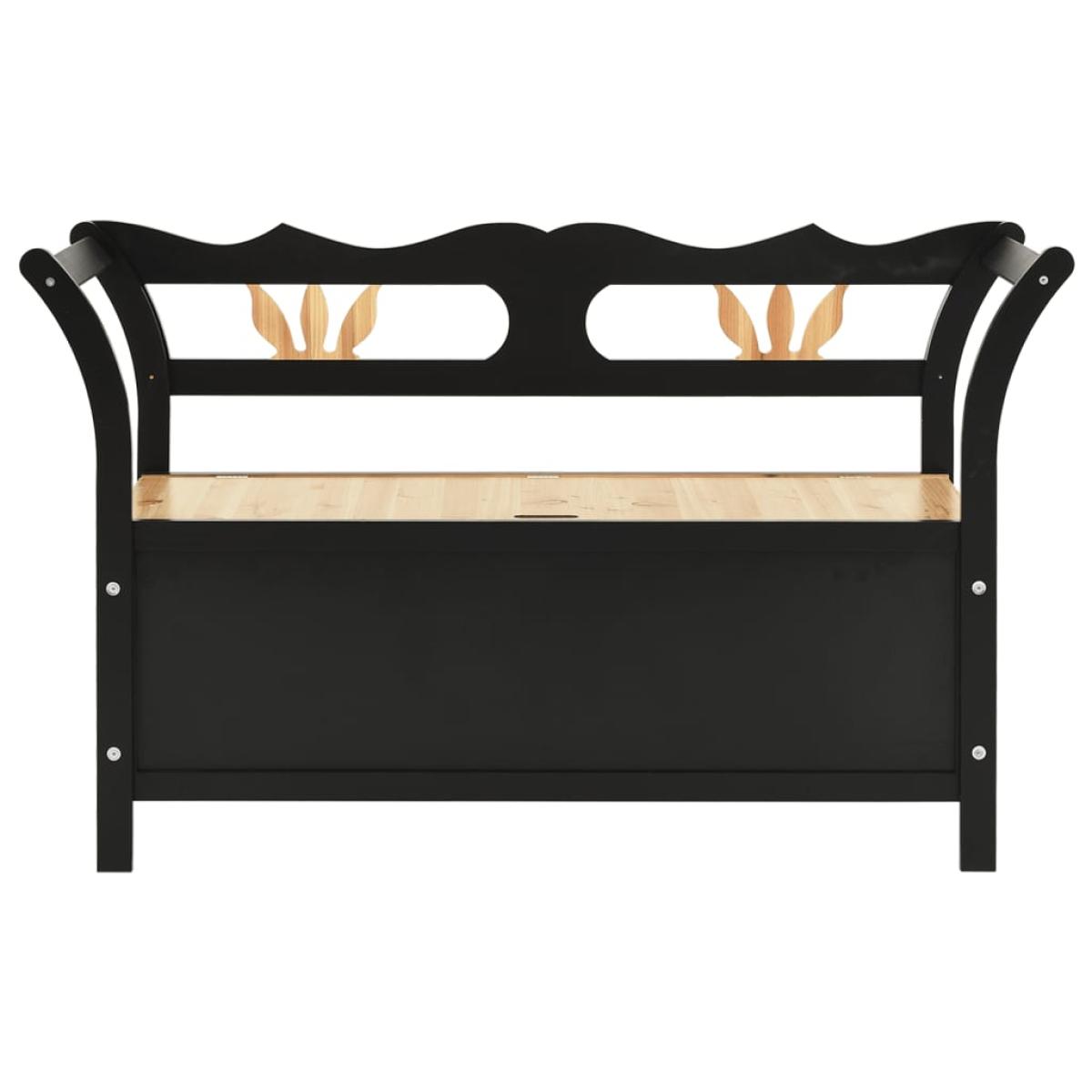 Banco de almacenaje 126 cm madera maciza de abeto negro