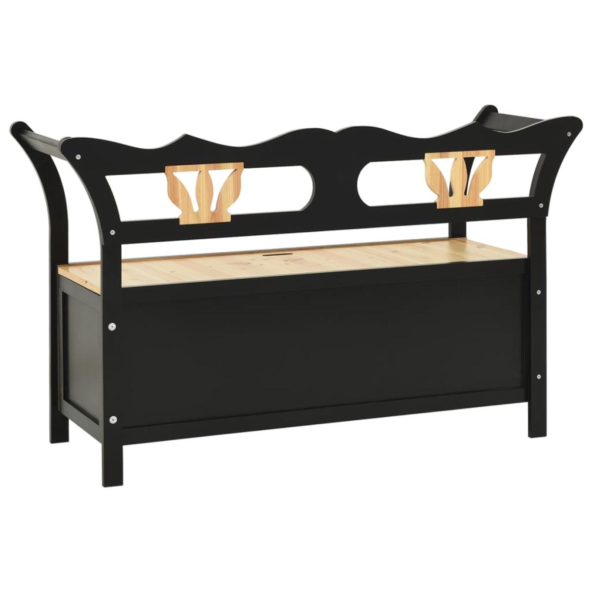 Banco de almacenaje 126 cm madera maciza de abeto negro
