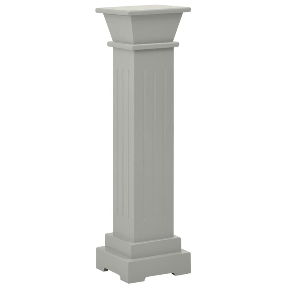 Soporte plantas pilar cuadrado clásico gris 17x17x66 cm MDF