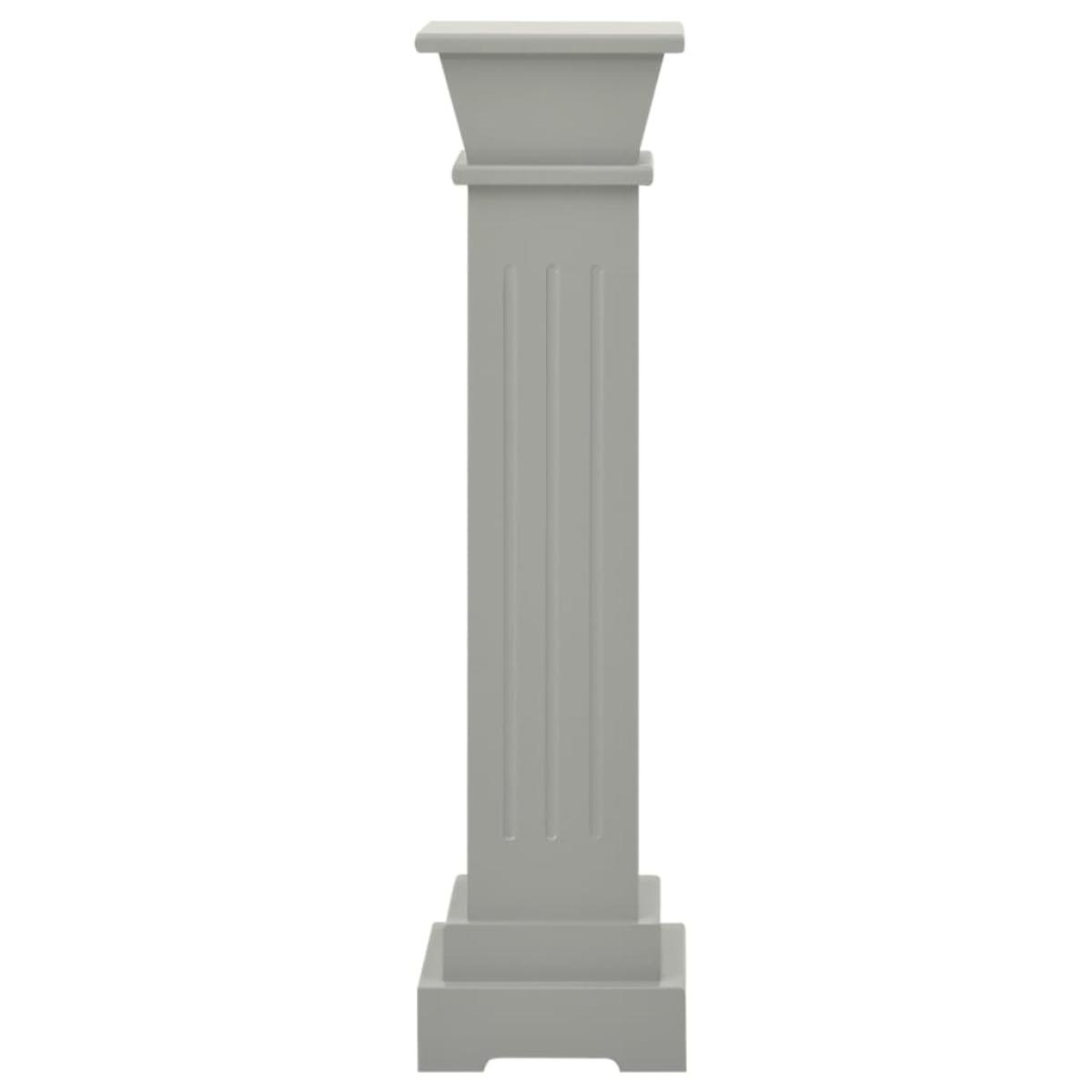 Soporte plantas pilar cuadrado clásico gris 17x17x66 cm MDF