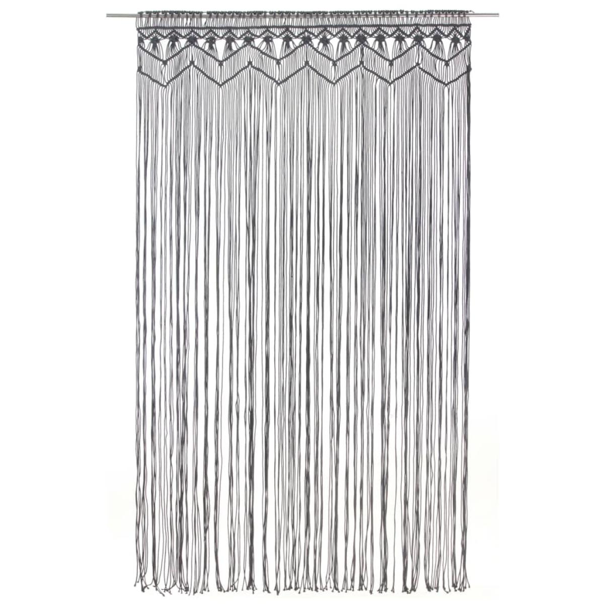 Cortina de macramé algodón gris antracita 140x240 cm