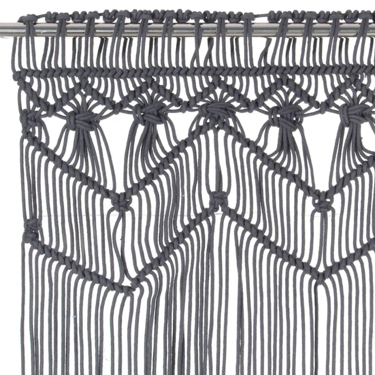 Cortina de macramé algodón gris antracita 140x240 cm